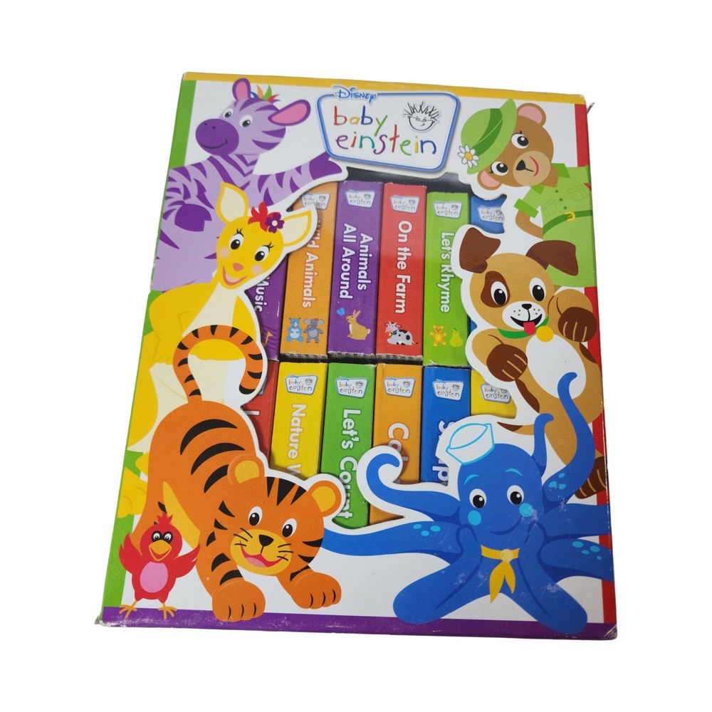 Disney Baby Einstein My First Library 12 Board Book Block Set with Carrying Case